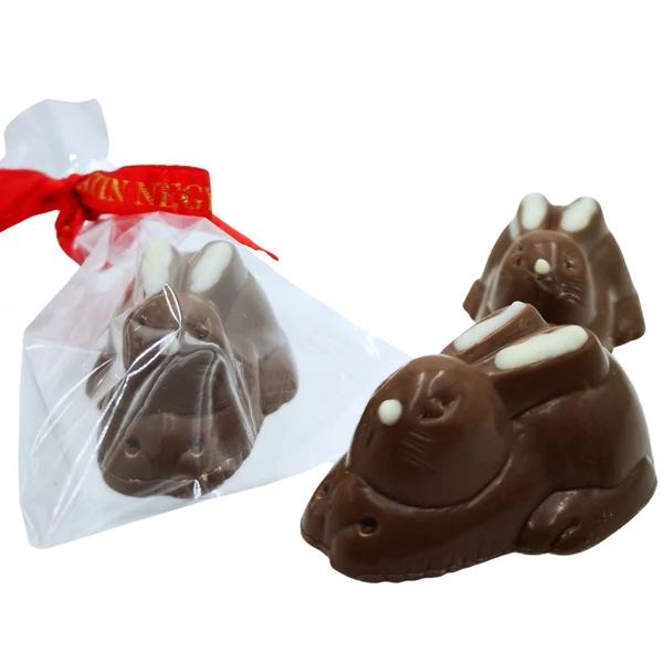 Mogyorókrémmel töltött tejcsokoládé nyúl 19gr