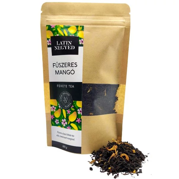 Fűszeres mangó fekete tea 60g kraft tasakban 