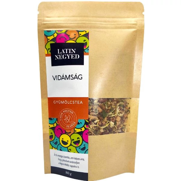 Vidámság gyümölcstea 80g kraft tasakban 