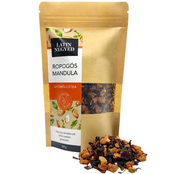Ropogós mandula gyümölcstea 80g kraft tasakban 