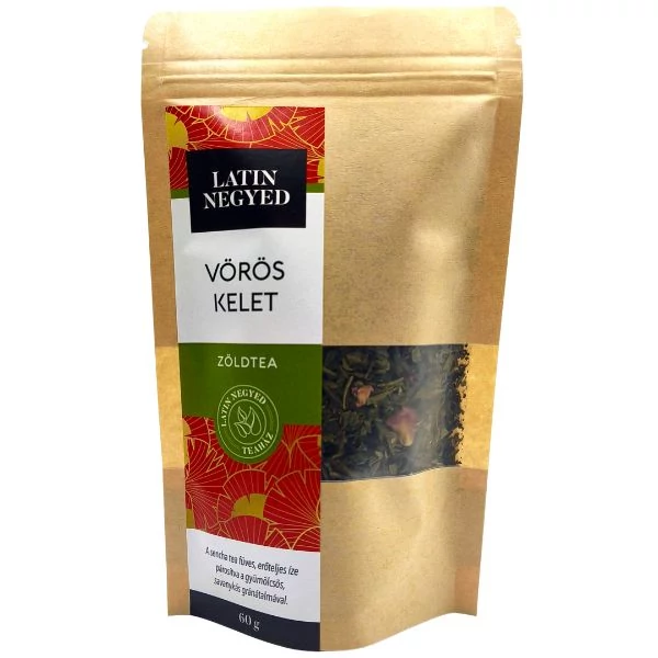 Vörös Kelet ízesített zöld tea 60g kraft tasakban 