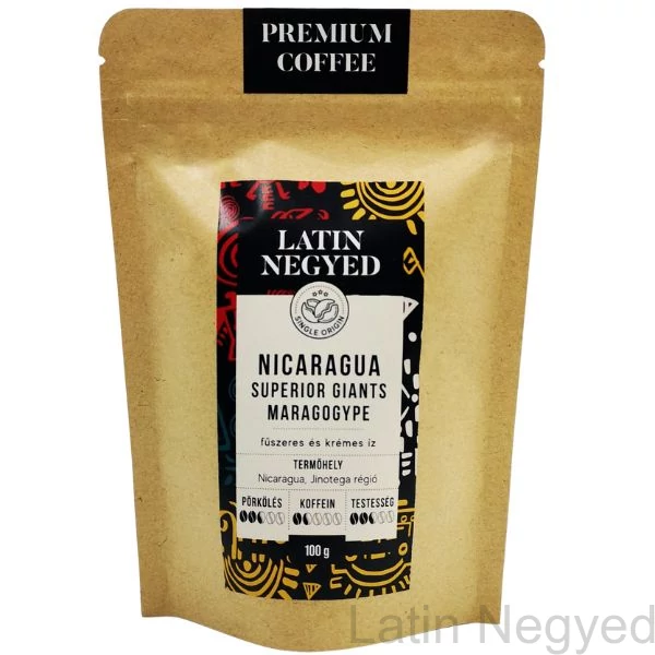 Nicaragua Superior Giants Maragogype kávé 100g kraft tasakban