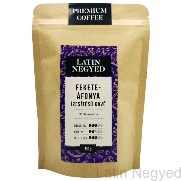 Feketeáfonya ízesítésű kávé 100G