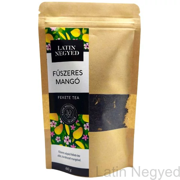 Fűszeres mangó fekete tea 60g kraft tasakban 
