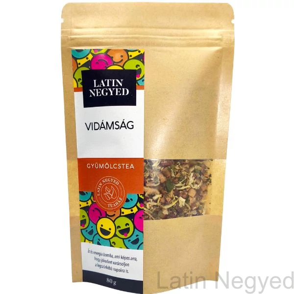 Vidámság gyümölcstea 80g kraft tasakban 