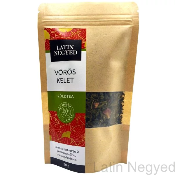 Vörös Kelet ízesített zöld tea 60g kraft tasakban 