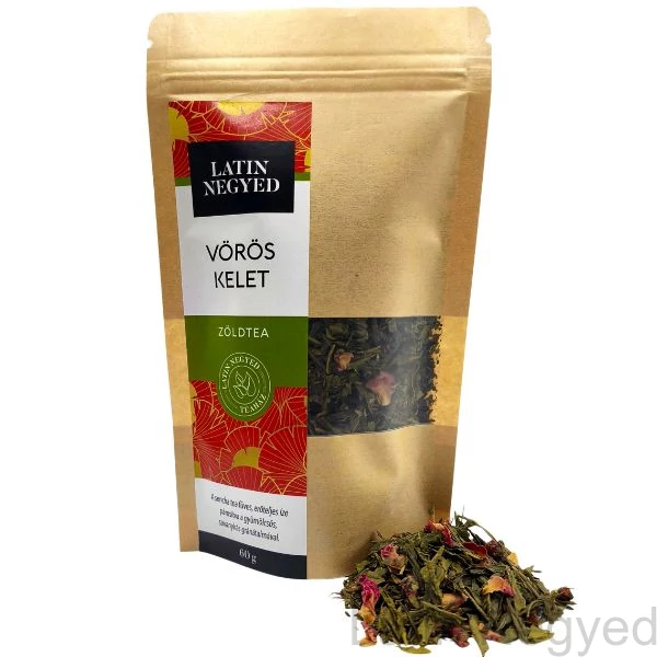 Vörös Kelet ízesített zöld tea 60g kraft tasakban 